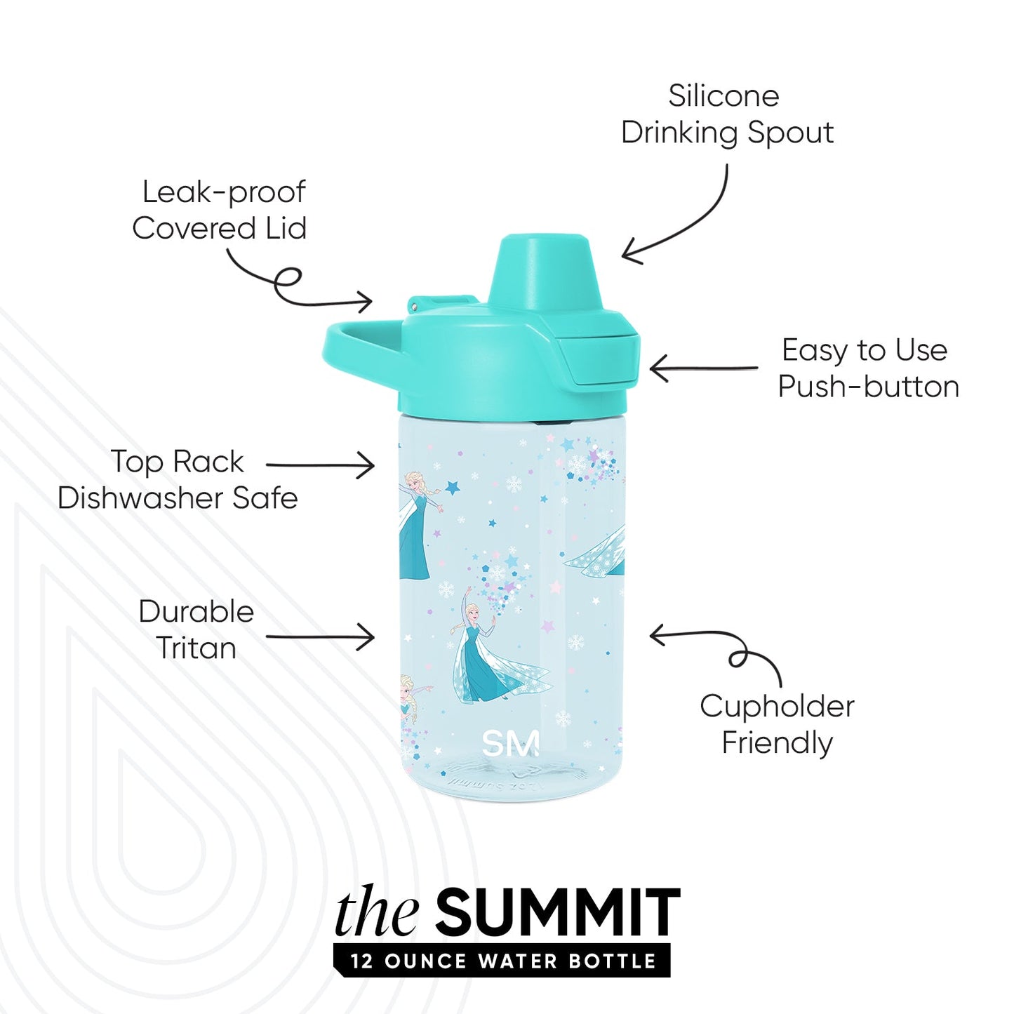 Summit Kids Plastic Water Bottle with Simple Flip Straw Lid