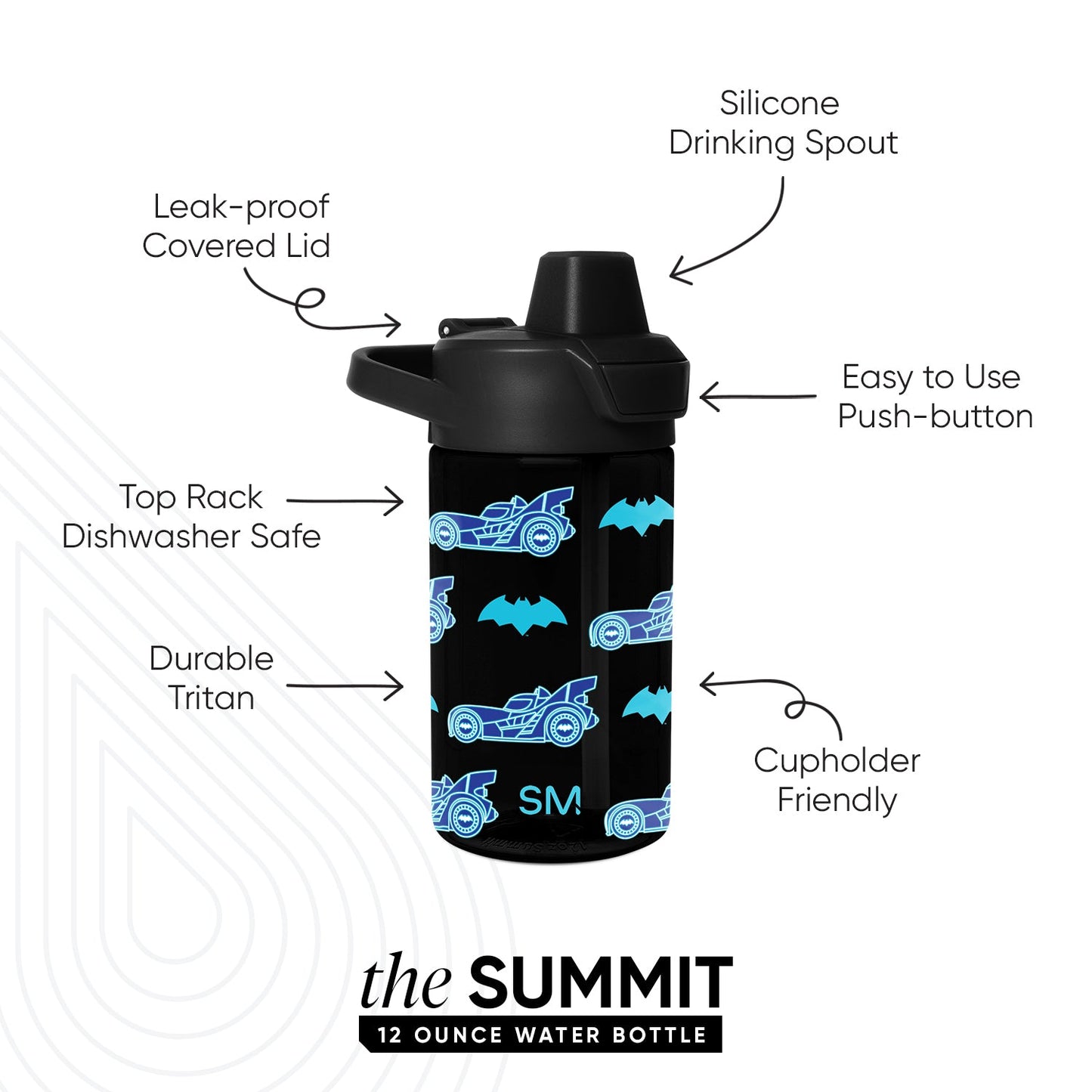 Summit Kids Plastic Water Bottle with Simple Flip Straw Lid