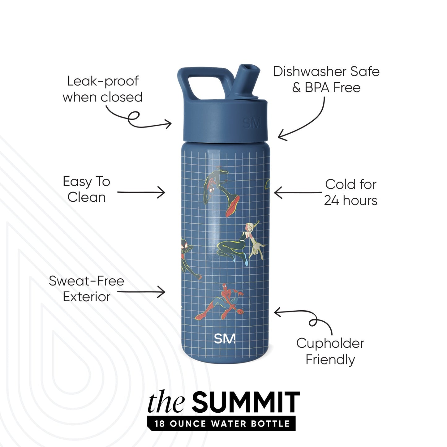 Summit Kids Water Bottle with Straw Lid