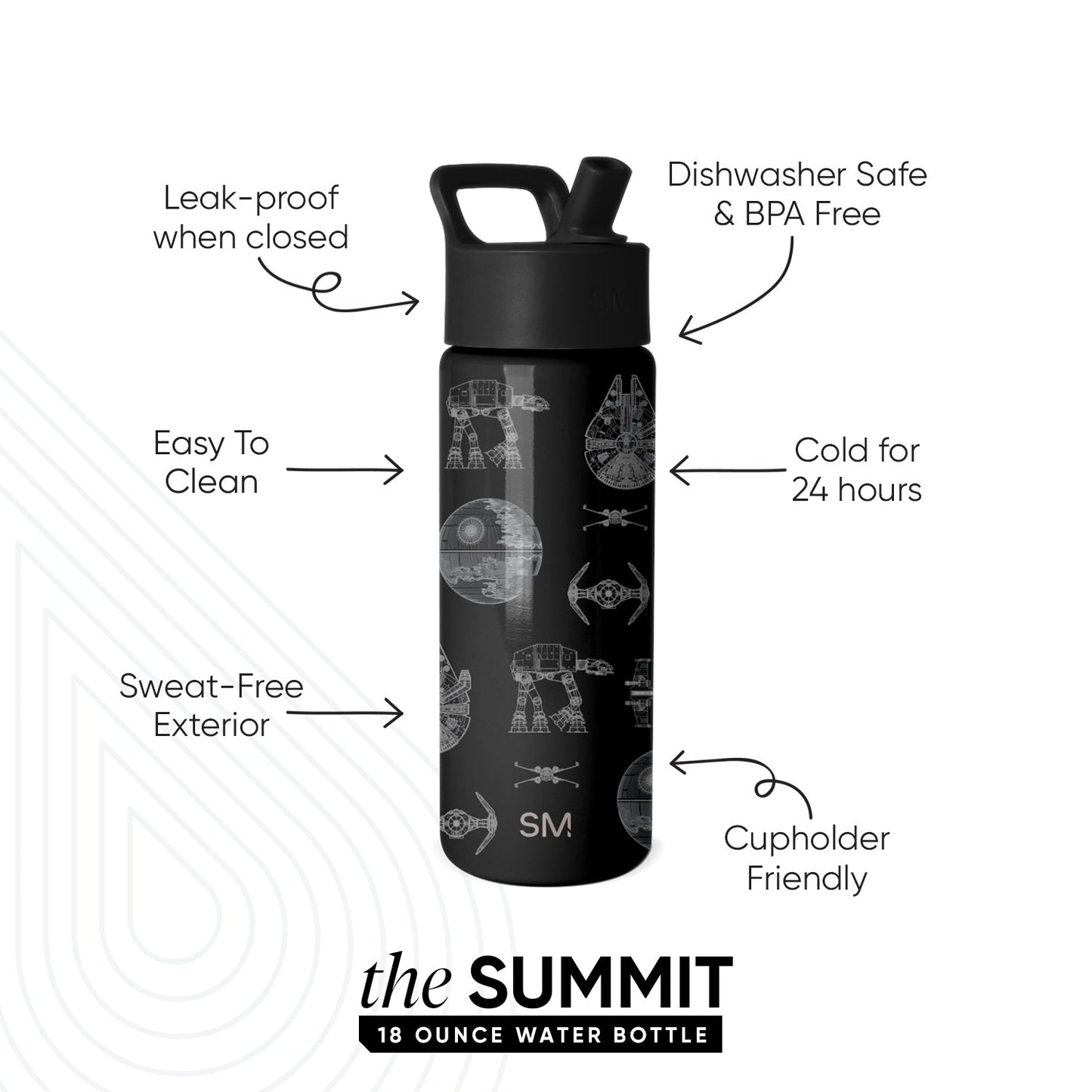 Summit Kids Water Bottle with Straw Lid