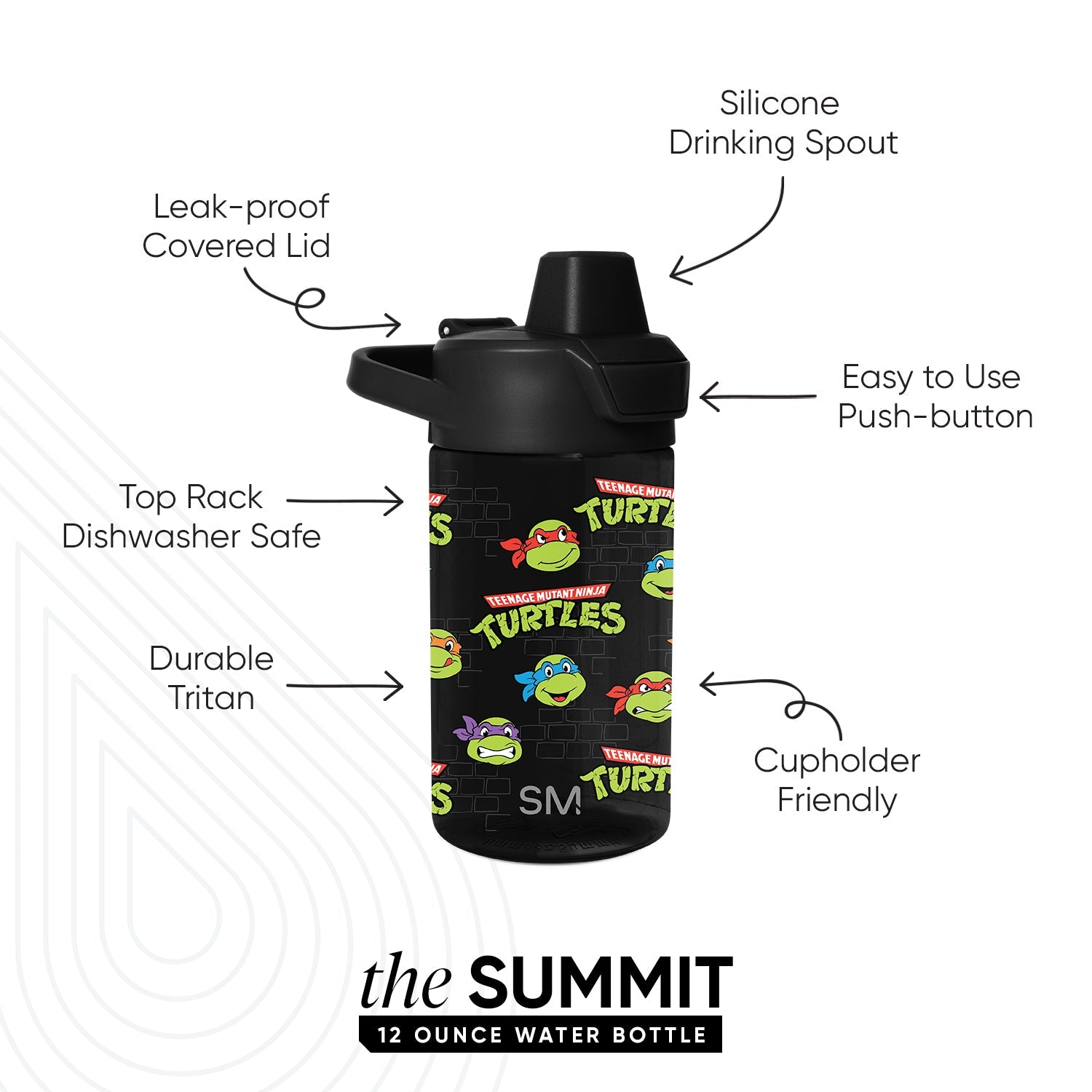 Summit Kids Plastic Water Bottle with Simple Flip Straw Lid