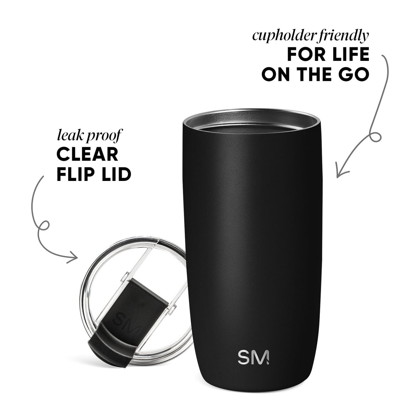 Collegiate Voyager Tumbler with Clear Flip Lid & Straw